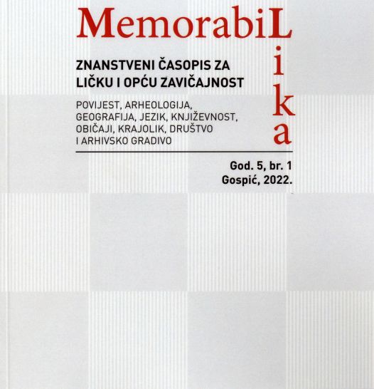 MemorabiLika- znanstveni časopis za ličku i opću zavičajnost. God. 5, br. 1